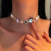 Colorful Crystal Choker Necklace Sparkly Rhinestone Chokers Necklaces Gold Chain Party Prom Neck Jewelry for Women - 2 of 4