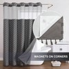 No Hook Shower Curtain Liner Set Ringless Tufted Fabric Boho Bathroom Curtains Mesh Top Window Hotel Style - 2 of 4