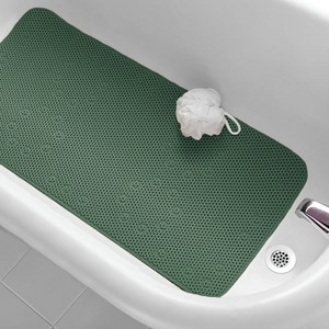 Home Mart Goods Hunter Green Non-Slip Foam Bathtub Shower Mat With Suction Cups - 36" x 17" - 1 of 4