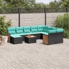 vidaXL 11 Piece Garden Sofa Set with Cushions - Black - 2 of 4