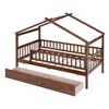 CAVINAS Twin Size Bed Frame, Wooden House Bed with 2 Drawers, House-Shaped Floor Bed for Kids, Teens, Girls, Boys, Floor Platform Bed - 3 of 4