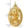 Black Bow Jewelry 14k Yellow Gold Cutout Oval Saint Christopher Medal Pendant - 4 of 4