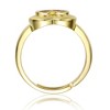 Romantic 14k Yellow Gold Plated Promise Ring with Ruby Cubic Zirconia Cluster and Heart-Shaped Halo for a Stunning and Elegant Declaration of Love - 3 of 3