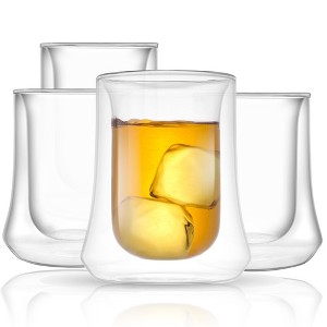 JoyJolt Cosmo Double Walled Whiskey Glasses - Set of 4 Double Wall Tumbler - 10 oz - 1 of 4