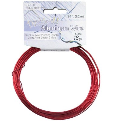 John Bead 18 Guage Red Aluminum Jewelry Wire, 30ft