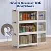NicBex 1 Tier Collapsible Storage Bins,21.65 Inch Stackable Plastic Storage Box with Lids and Wheels for Toy,Snacks,Closet,Kitchen,White - 3 of 4