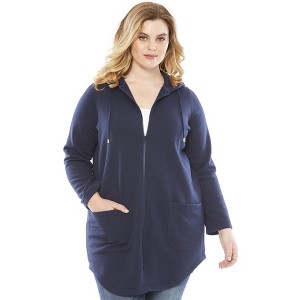 Roaman's Fleece Zip Hoodie Sweatshirt - 1 of 4