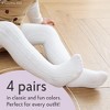 Cozyway Cable Knit Cotton Leggings/Tights for Toddler Girls, 4 Pack, White/Green/Dark Gray/Burgundy, 2-4 Years Old - 3 of 4