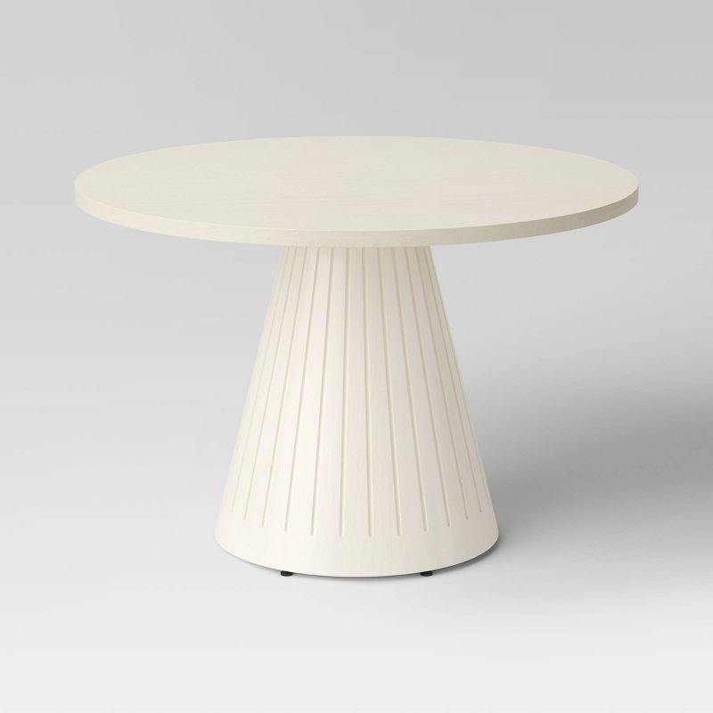 Plaster Pedestal Dining Table Off White - Threshold&#8482;, 1 of 5