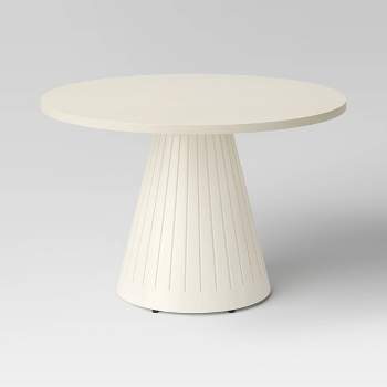 Plaster Pedestal Dining Table Off White - Threshold™
