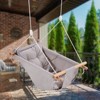 VEVOR Canvas Hammock Swing, 3 Modes Baby Swing Indoor and Outdoor with 5-Point Harness,  and Tree Straps, 150lbs Weight Capacity, Integrated Cushion - 2 of 4