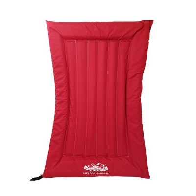 Lazy Dog Lounger Portable Puncture Resistant Durable Semi Submersible Water Float Pad for Pools and Lakes with Built In Attachment Loop, Red (Small)