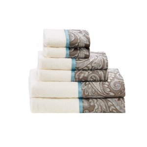 Gracie Mills Thornton 6-Piece Cotton Terry Jacquard Towel Set 550 GSM - 1 of 4