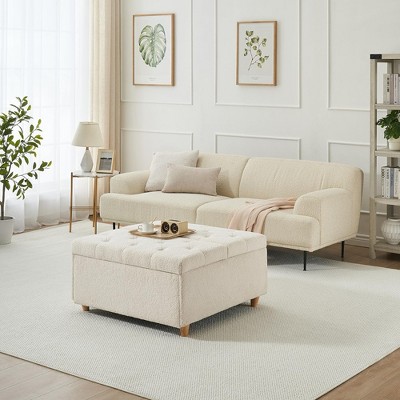 Leather Storage Ottoman Coffee Table with Lift Top