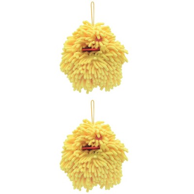 REGALWOVEN Soft Absorbent Chenille Decorative Hanging Ball Hand Towels 2 Pcs
