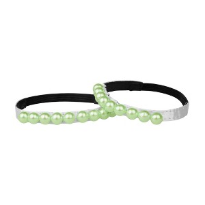 Allegra K Women Shoe Strap Belt Band with Pearls Elastic Shoe Strap 2 Pairs - 1 of 4