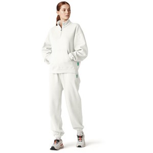Future Planet Womens Saturn Premium Fleece Lined Soft Cotton Sweatpants Loose Fit White - 1 of 2