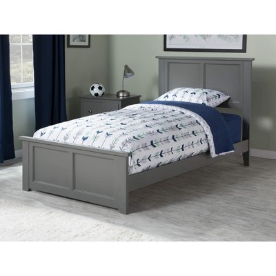 AFI Furnishings Madison Twin Extra Long Traditional Bed with Matching Footboard and Turbo Charger in Grey