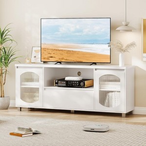 White and glass tv stand top