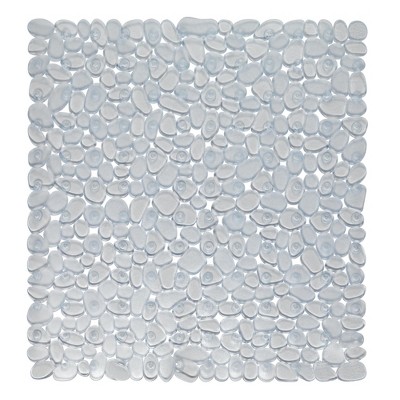 Carnation Home Fashions Stall Size"Pebbles" Vinyl Bath Mat in clear