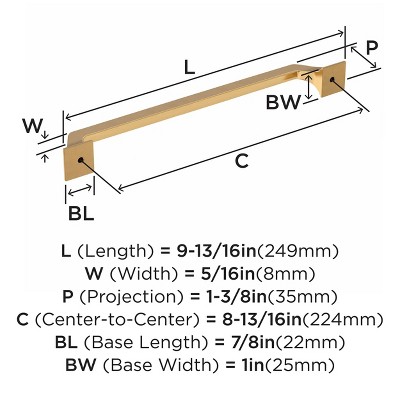 Champagne Bronze 9.8" Modern Cabinet Bar Pull