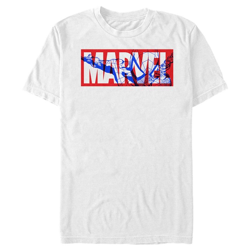 Men's Marvel Classic Block Spider-Man Logo T-Shirt, 1 of 6