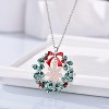 Christmas Necklaces for Women Xmas Wreath Pendant Necklace Holiday Jewelry Gift - 4 of 4