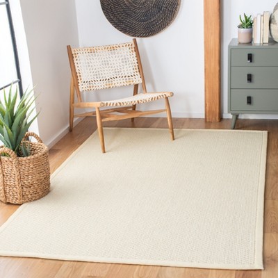 Ivory Hand-Knotted Wool Rectangular Area Rug, 5' x 8'