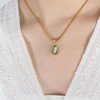 Clotth Natural Stone Necklace Crystal Pendant Gemstone Chain Jewelry 18K Gold Necklace for Women Elegant Unique Gift - 2 of 4