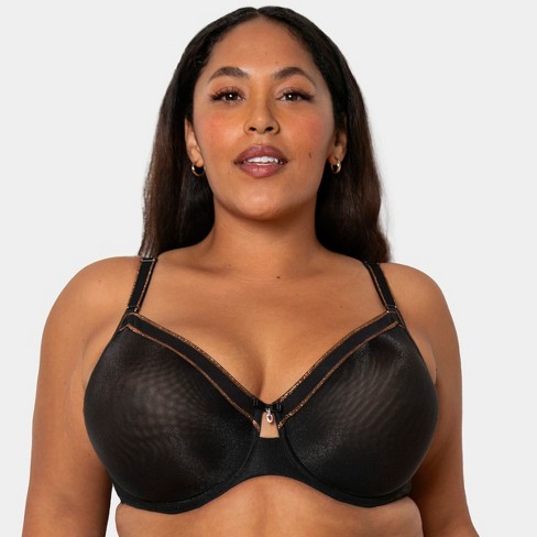 Curvy Couture Womens Plus Size Shimmer Full Coverage Unlined Underwire Bra  Black Hue Shimmer 34ddd : Target