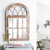 Farmhouse Glass Window Pane Inspired Wall Mirror with Arched Top Brown - Olivia & May: Large Decorative Accent, No Assembly Required - 3 of 4