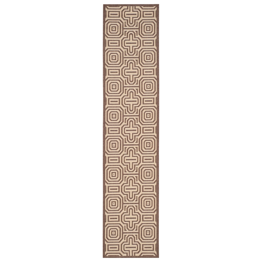 2'3inX6'7in Rectangle Linz Patio Rug Chocolate/Natural - Safavieh