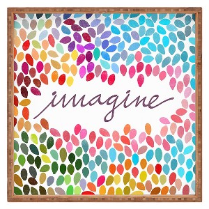 Deny Designs Garima Dhawan Imagine 1 Square Tray - Pink: Wood Material, 12"x12" Decorative Platter - 1 of 4