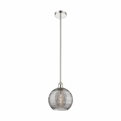 Athens Deco Swirl - 1 Light Stem Hung Mini Pendant In Industrial Style-11.13 Inches Tall and 10 Inches Wide
