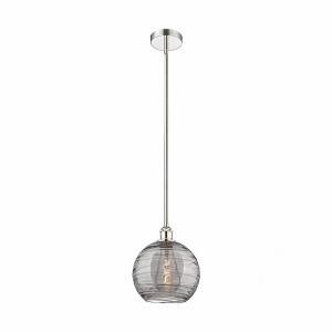 Athens Deco Swirl - 1 Light Stem Hung Mini Pendant In Industrial Style-11.13 Inches Tall and 10 Inches Wide - 1 of 1