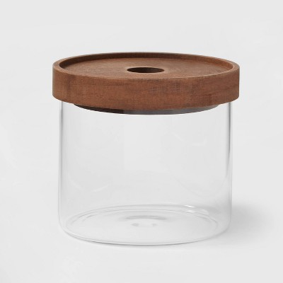 Le'raze Set Of 5 Square Glass Kitchen Canisters With Airtight Bamboo Lid :  Target