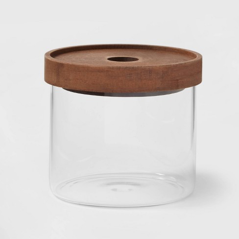 Glass Storage Canister With Wood Lid - Extra Small - Threshold™ : Target