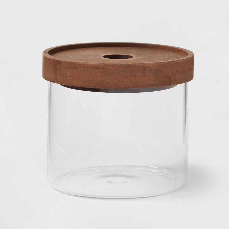 Glass Storage Canister with wood lid - Extra Small - Threshold&#8482;, 1 of 10