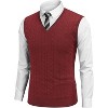 COOFANDY Men's Sweater Vest V Neck Slim Fit Cable Knitted Sleeveless Pullover Sweater - 3 of 4