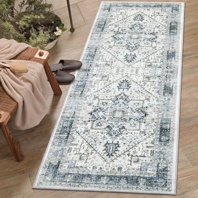 Vintage Persian Rug Floral Boho Non Slip Non Shedding Carpet Rugs for Living Room Dining Room