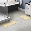 2pc Striped Washable Bathroom Rug Set Yellow/White - Garland Rug: Non-Skid, Nylon & Polyester, Machine Made - 2 of 4