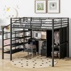 NicBex Twin Size Loft Bed Metal Bed Frame with Iron Mesh, Storage Stairs and Full Length Guardrail, Space Saving, No Box Spring Required - 2 of 4