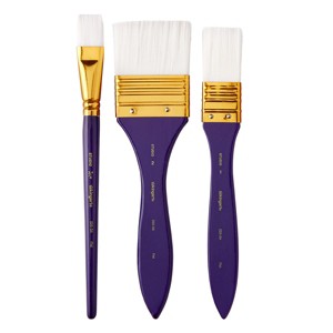 KINGART White Nylon Brush Set 3 pc - 1 of 4