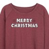 Women's - Winnie the Pooh - Merry Christmas Characters Lightweight French Terry Wide Neck Long Sleeve Shirt - 2 of 4