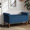 Okak Accent Lift-Top Wooden Ottoman Bench with Two Side Arms,Upholstered Shoe Bench Storage Bench for Living Room,Bedroom - 2 of 4