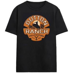 Yellowstone Dutton Ranch Seal Adult Black Crew Neck Short Sleeve T-shirt - 1 of 3