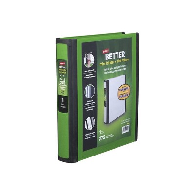 Staples Better Mini 1-Inch D 3-Ring View Binder Green (20943) 55905/20943