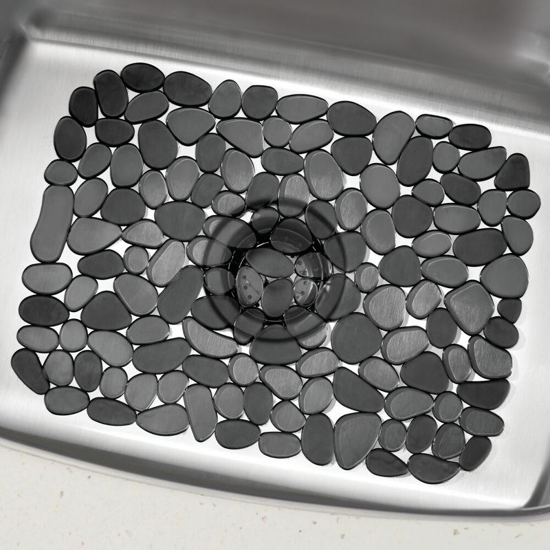 mDesign Plastic Kitchen Sink Protector Set - Pebble Design - Set of 3, 4 of 9
