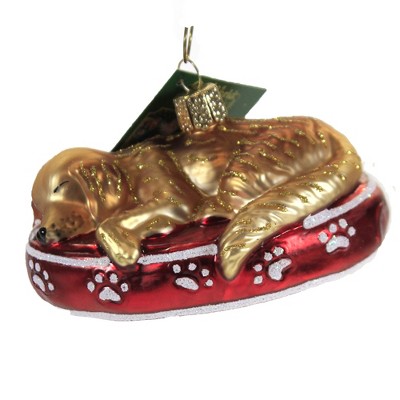 Old World Christmas 2.25" Sleepy Golden Retriever Paw Prints Best Friend  -  Tree Ornaments