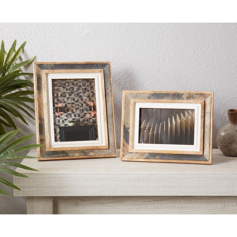 Saro Lifestyle Contemporary Wood and Slate Photo Frame, 3 of 4